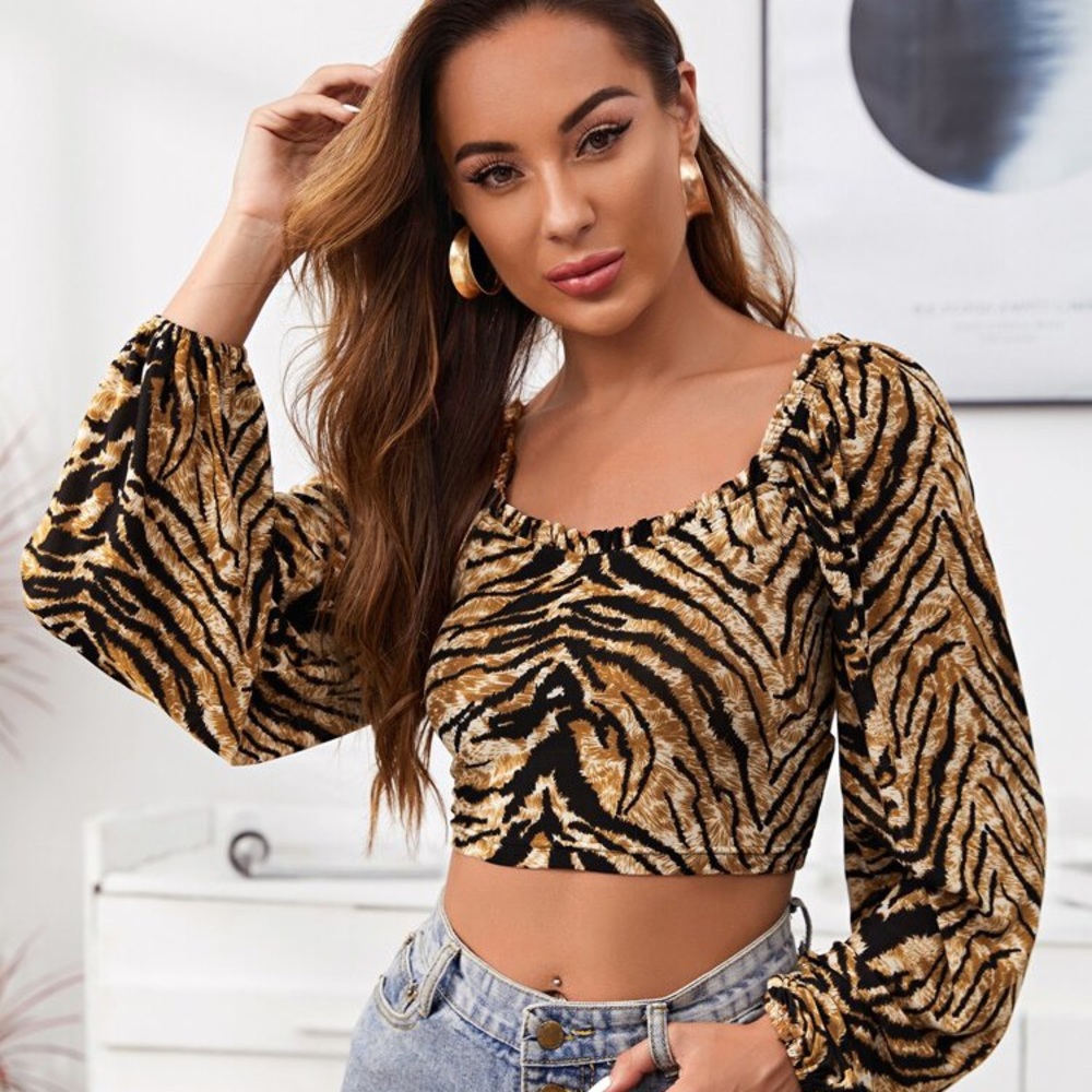 Tiger print crop top